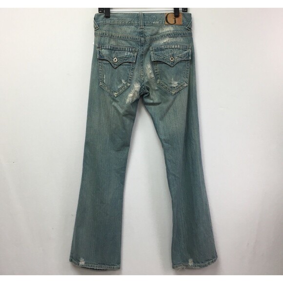 Guess Jeans Women's Pants 31 Modele Light Blue Denim Distressed - Picture 5 of 9